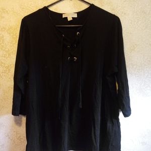 Michael Kors 3/4 sleeve lace up top 1X